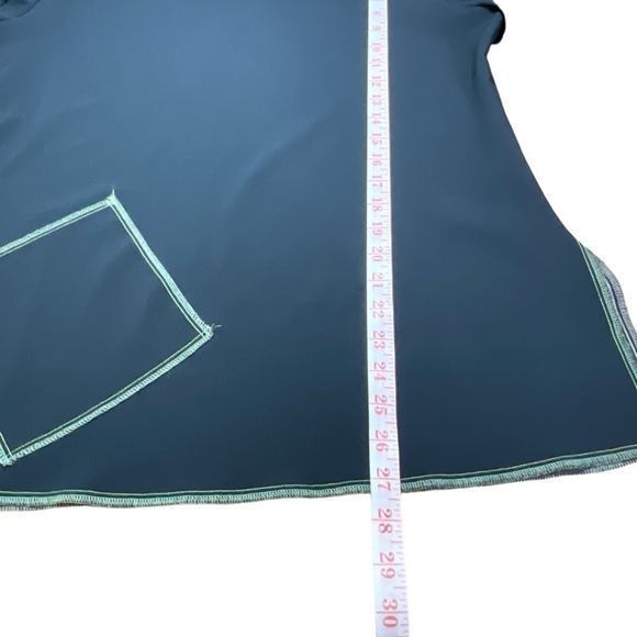 LINDA LUNDSTROM Black Poly / Lycra Stretch Long Sleeve Top Contrast Stitch Sz 12 - Picture 7 of 13